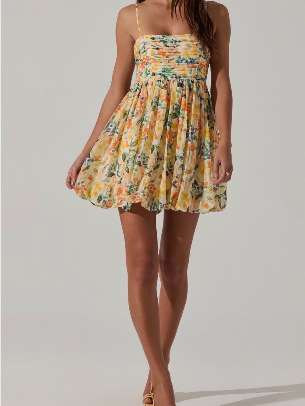 Astr the Label Floral Hem Bubble Minidress